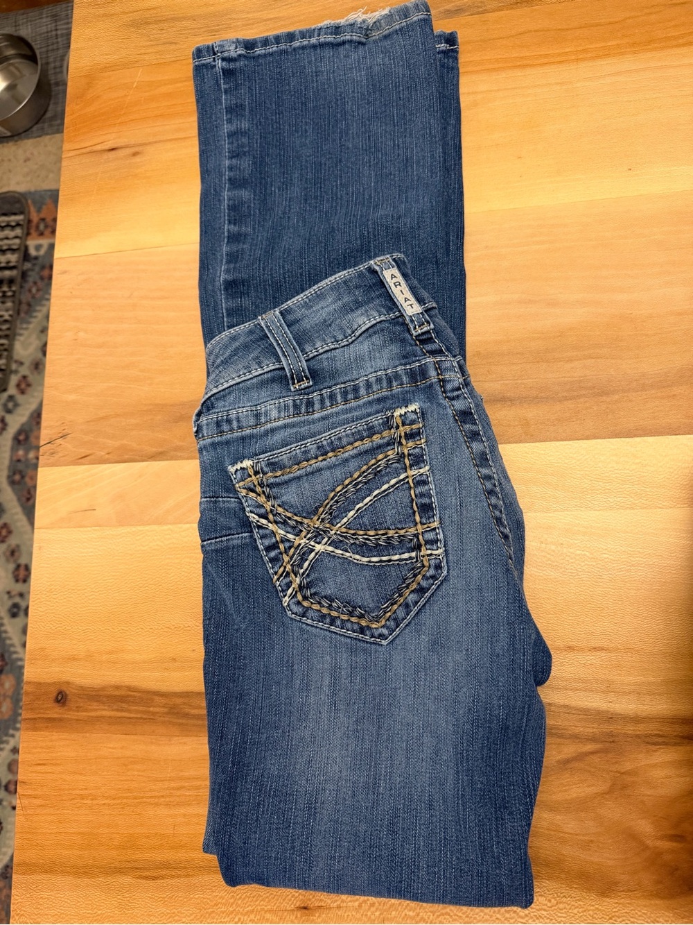 Ariat Women's Medium Blue Bootcut Jeans with Contrast Pocket Stitching